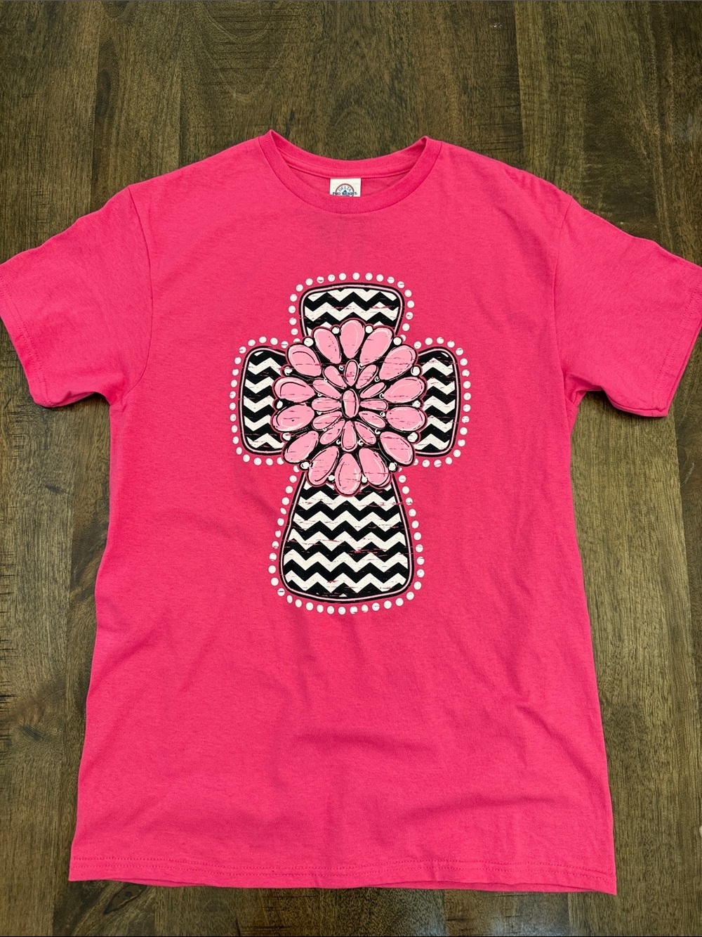 Pink Graphic Cross T‑Shirt